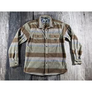 Vissla Eco-Zy Polar Flannel Men's Striped Shacket Large